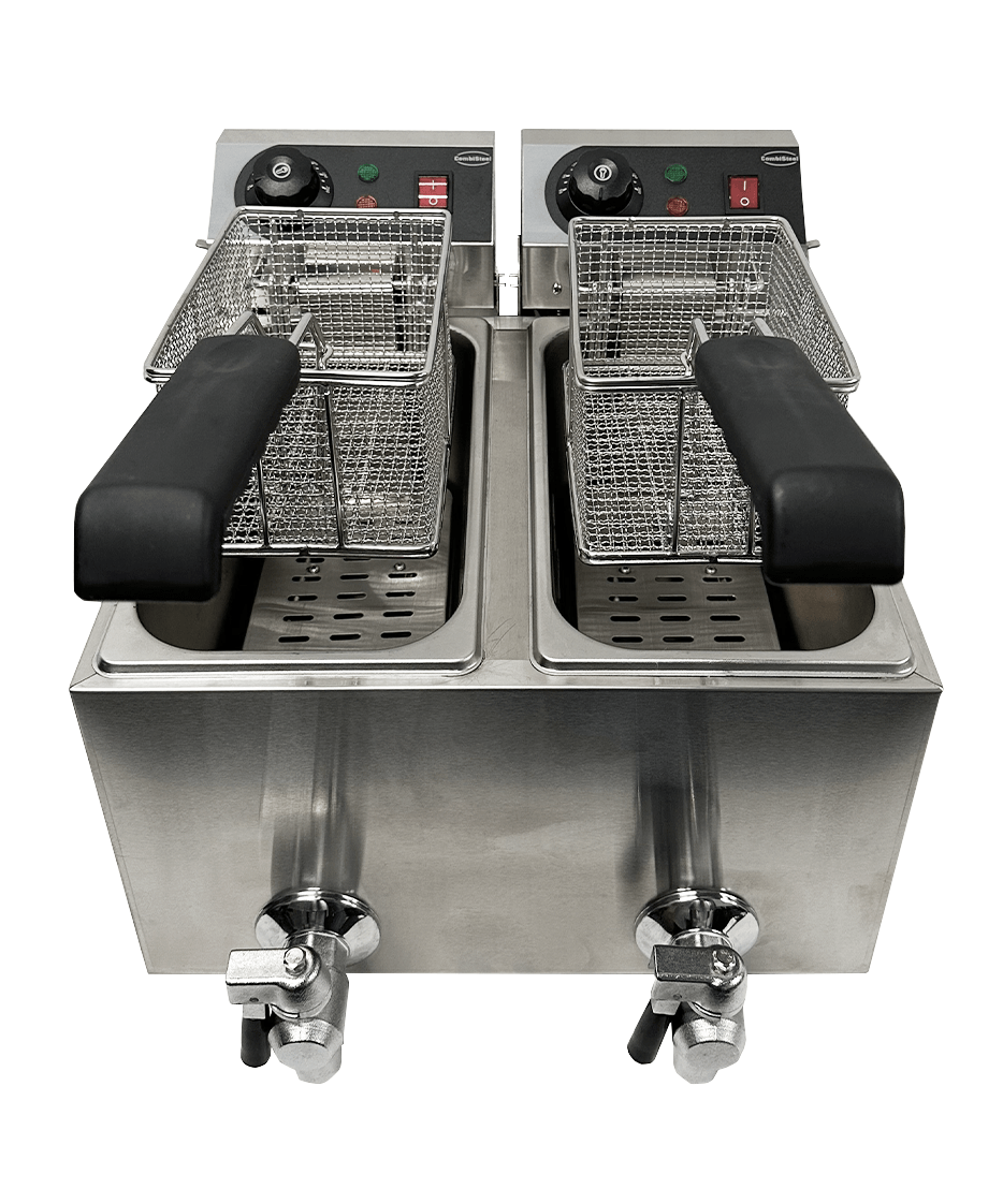 Elektrische Tischfritteuse 2 × 4 L / 2 × 2 kW / Combisteel