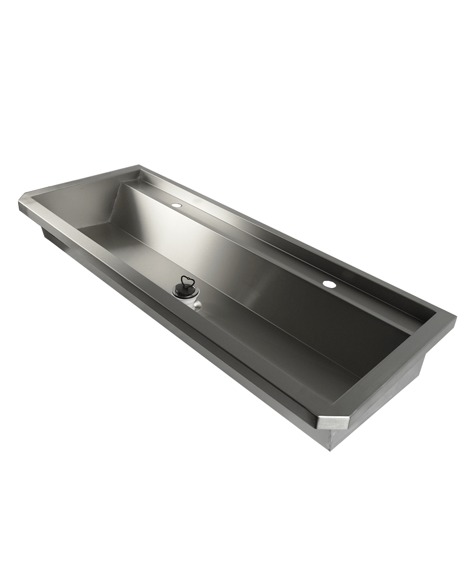 Edelstahl-Handwaschbecken / 1200 mm breit / 2 Armaturplätze / Combisteel