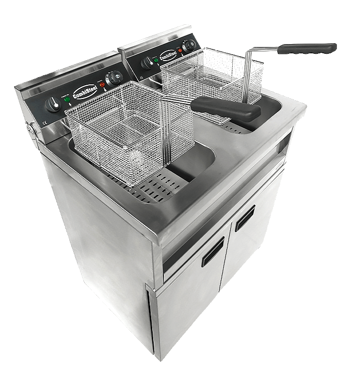 Elektrische Standfritteuse / 2 × 9 L / 2 × 3,3 kW / 230 V / Combisteel