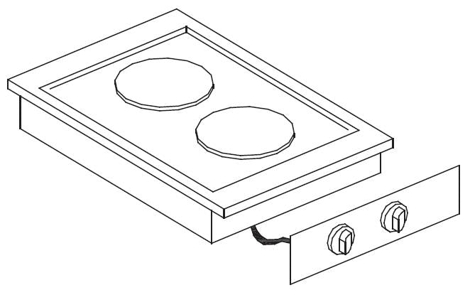 Elektro-Einbau-Kochfeld / 2 Kochzonen / 1x 2,6 / 1x 1,5 kW / 400 mm / Combisteel – professionelles Einbau-Kochfeld für Gastronomie