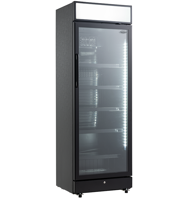 Kühlschrank 1 Glastür Schwarz 400 Liter