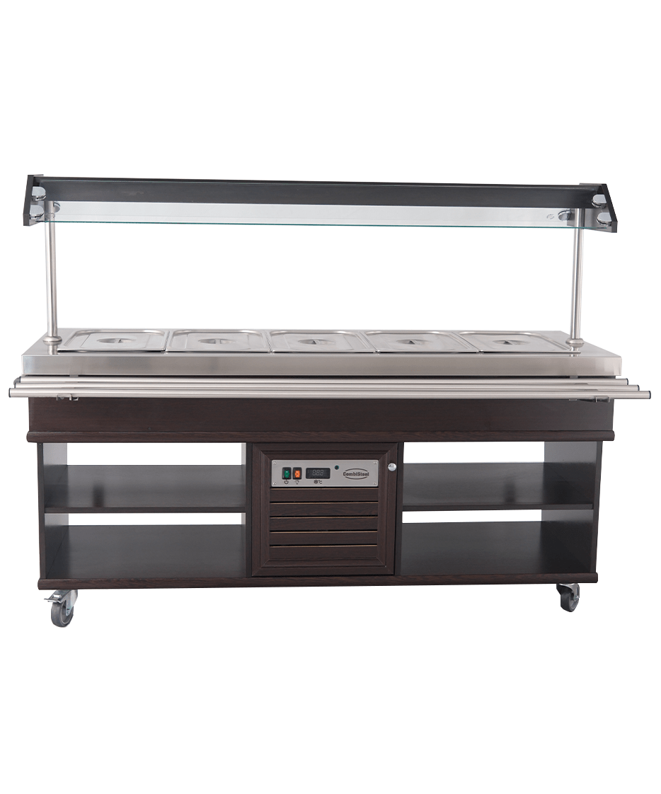 Gekühltes Buffet / 5 × 1/1 GN / Mahagoni / 1900 × 700 × 1400 mm / Combisteel