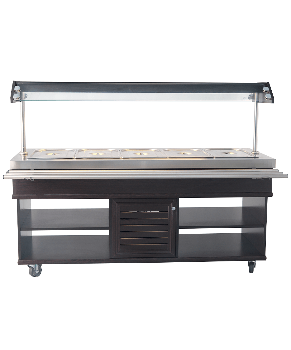 Gekühltes Buffet / 5 × 1/1 GN / Mahagoni / 1900 × 700 × 1400 mm / Combisteel