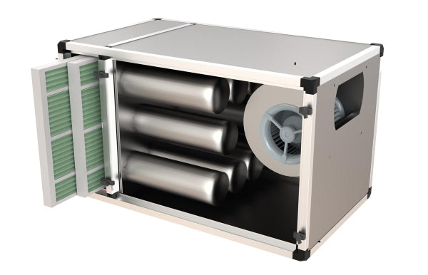 Geruchsfilteranlage / mit Motor / 3250 m³/h / 1200 × 700 × 700 mm / Combisteel