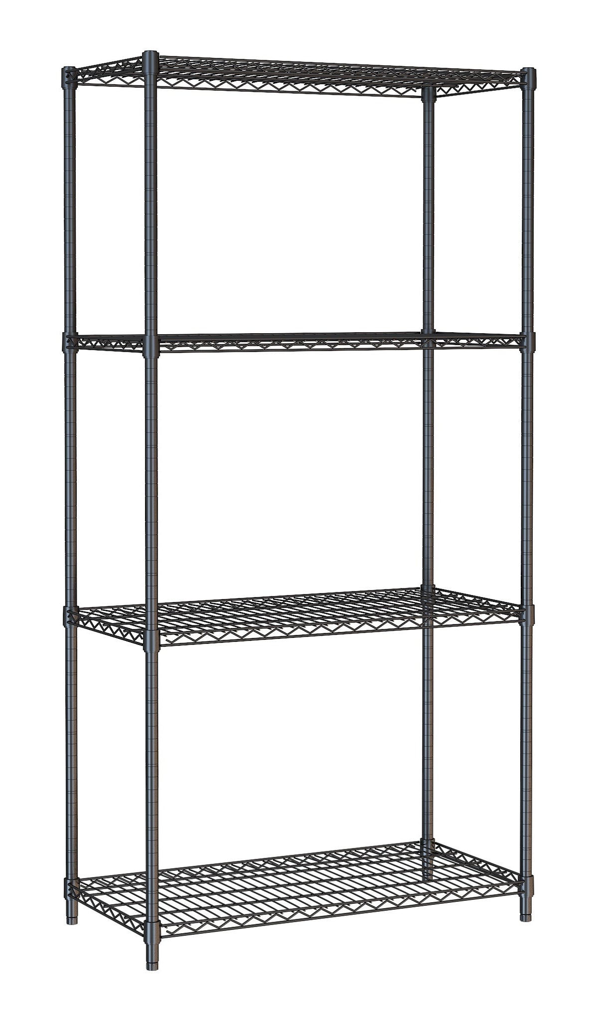 Kühlzellenregal / 4 Ebenen / Schwarz / 900 × 450 × 1800 mm / Combisteel
