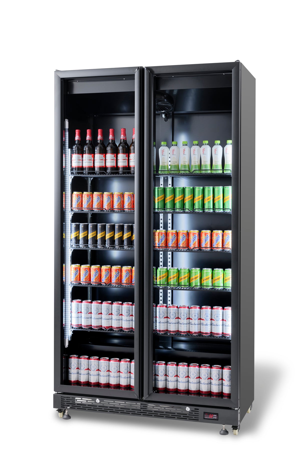 Kühlschrank 2 Glastüren Schwarz NAP-850