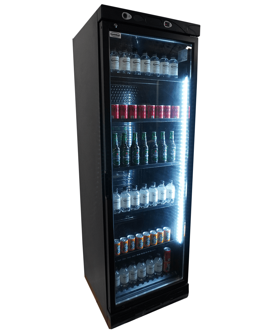 Getränkekühlschrank 1 Glastür 382 L Schwarz