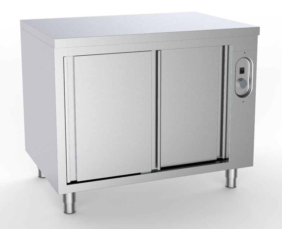 Warmhalteschrank ohne Aufkantung / 700 mm tief / 2000 mm breit / 2 Türen / +30 bis +80 °C / 1,5 kW / Combisteel