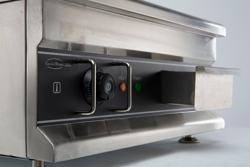 Elektrische Grillplatte / Chrom glatt / 500 mm / 3 kW / 230 V / Combisteel – elektrische Grillplatte für Gastronomie