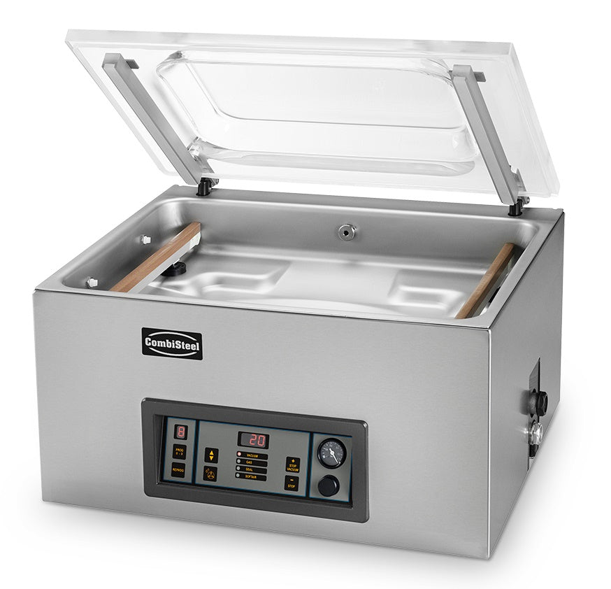 Kammer-Vakuumierer / Royal 52 / Schweißleiste 2× 410 mm / Pumpe 21 m³/h / Tischgerät / Combisteel