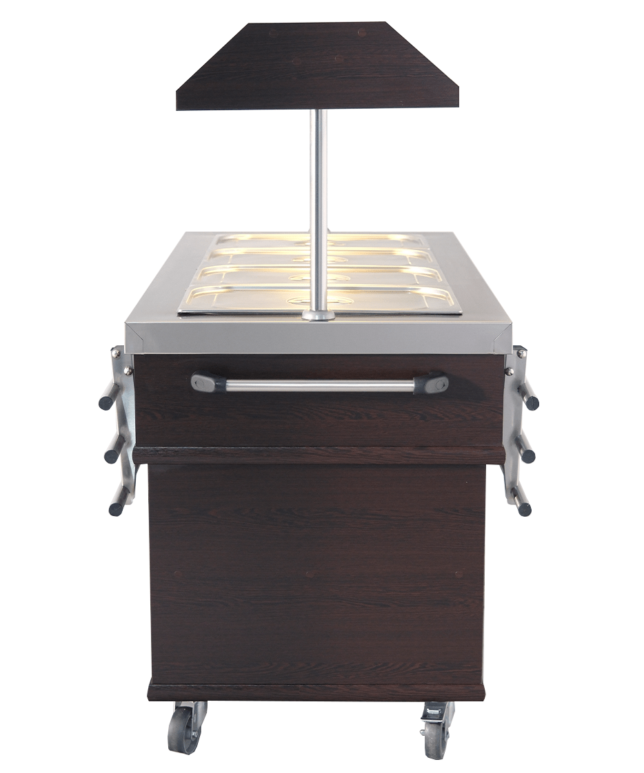 Gekühltes Buffet / 4 × 1/1 GN / Mahagoni / 1500 × 700 × 1400 mm / Combisteel