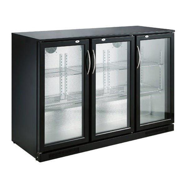 Combisteel Barkühler Schwarz / 3 Türen / 298 Liter