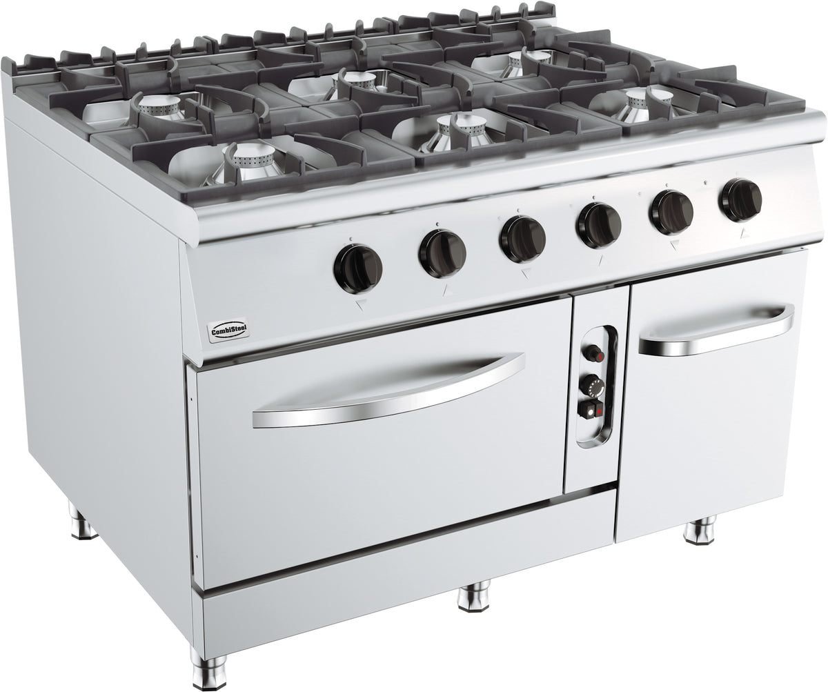 Gasherd Base 900 mit 6 Brennern und Gasbackofen von Combisteel