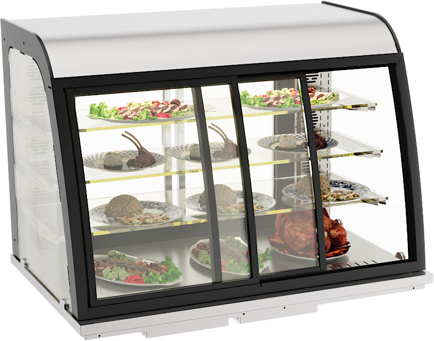Einbauwärmevitrine / Schiebetüren / 140 L / 1100 × 700 × 850 mm / Combisteel