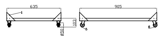Unterbau für Saladette / 2 Türen / 905 × 638 × 103 mm / 7003.0510 / Combisteel