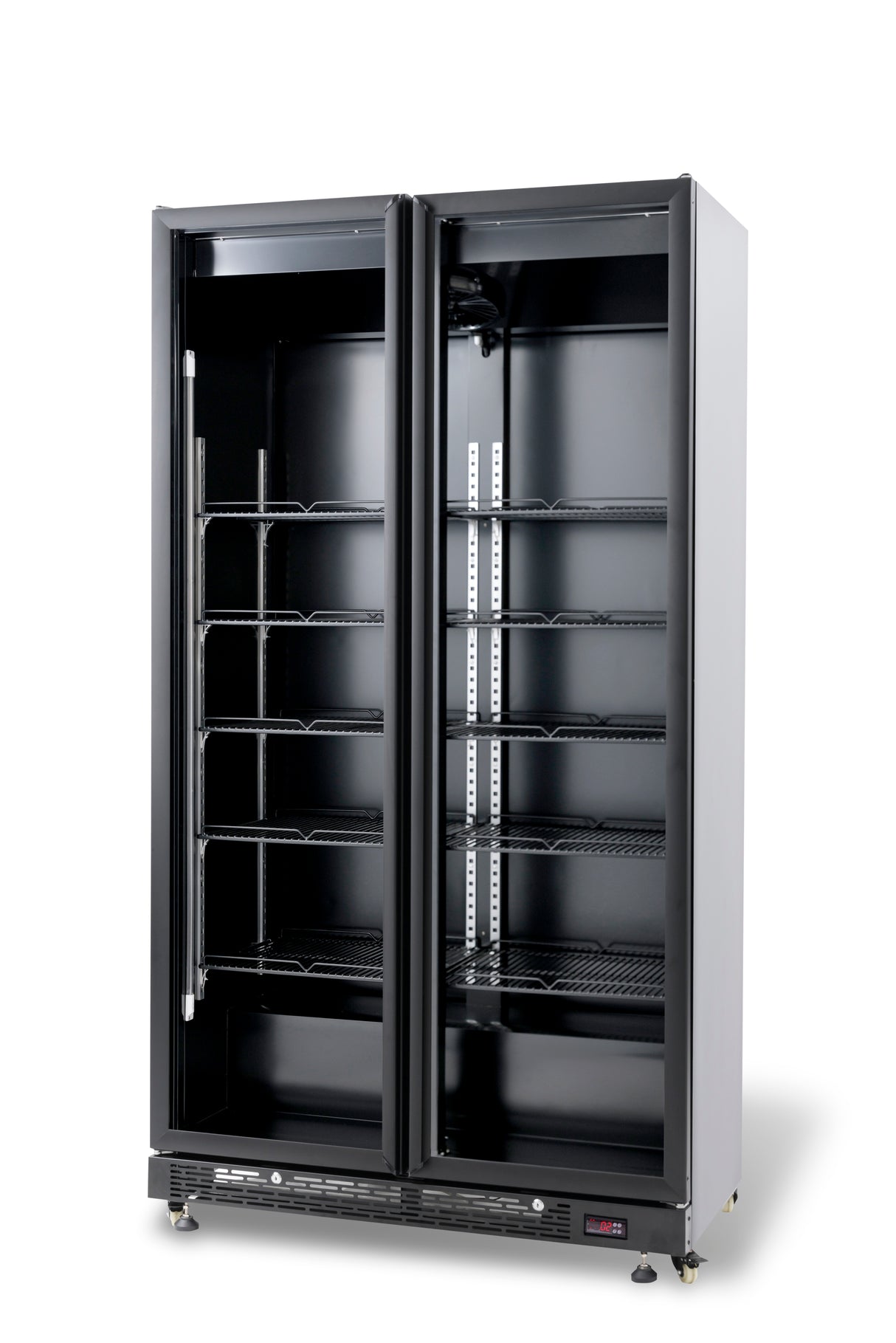 Kühlschrank 2 Glastüren Schwarz NAP-850