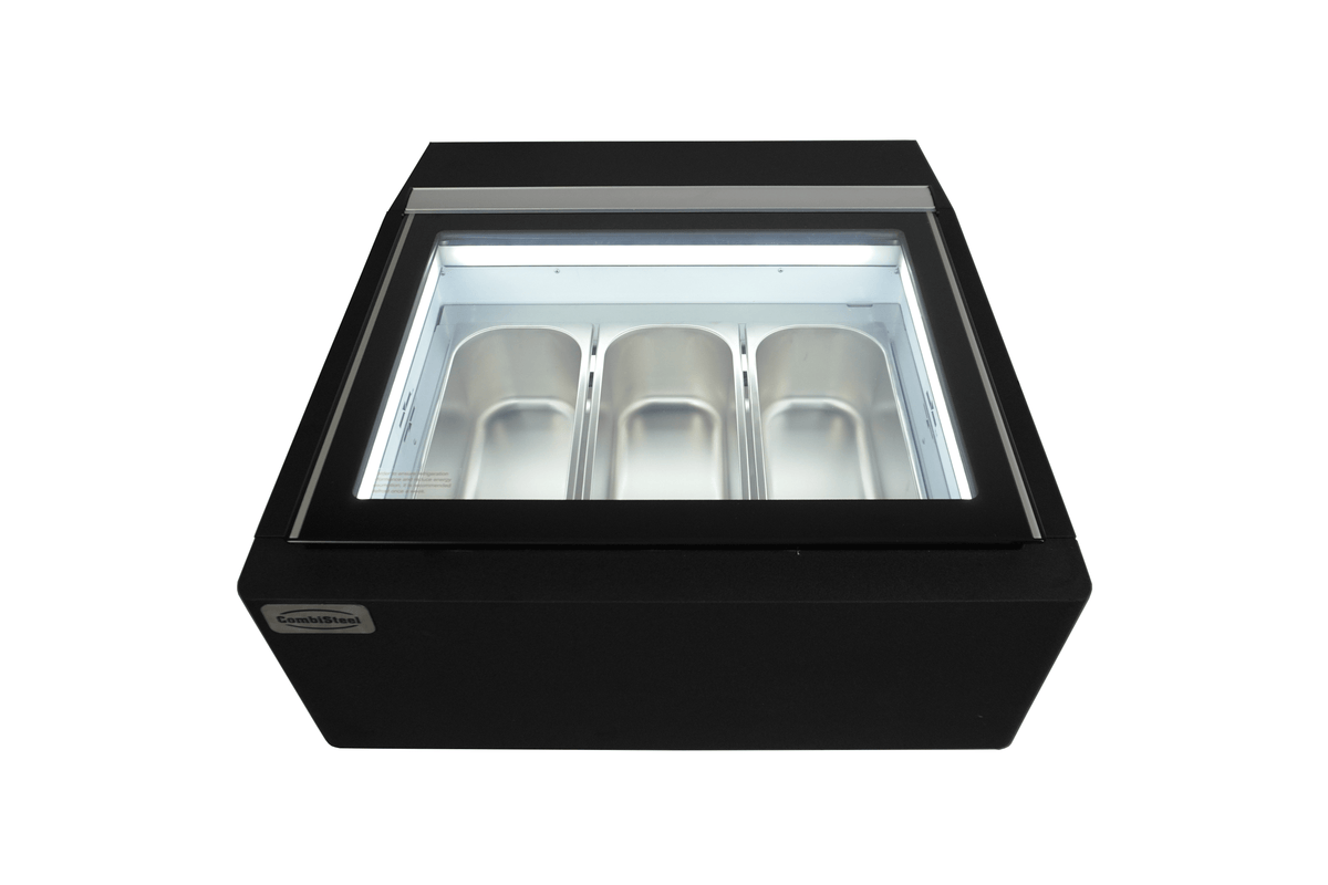Speiseeisvitrine Tischmodell Selbstbedienung / Schwarz / Combisteel
