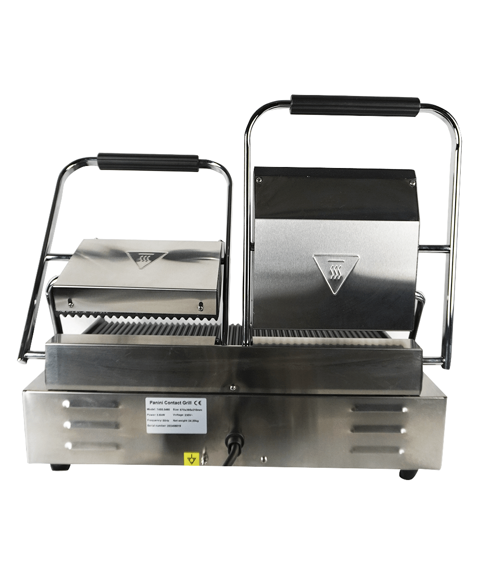 Elektrischer Doppel-Kontaktgrill gerillt 3,6 kW / Combisteel – professioneller Kontaktgrill für Gastronomie