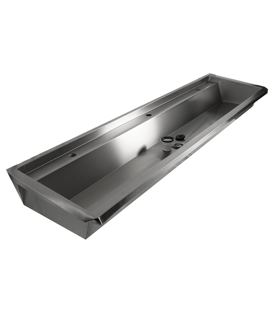 Edelstahl-Handwaschbecken / 1800 mm breit / 3 Armaturplätze / Combisteel