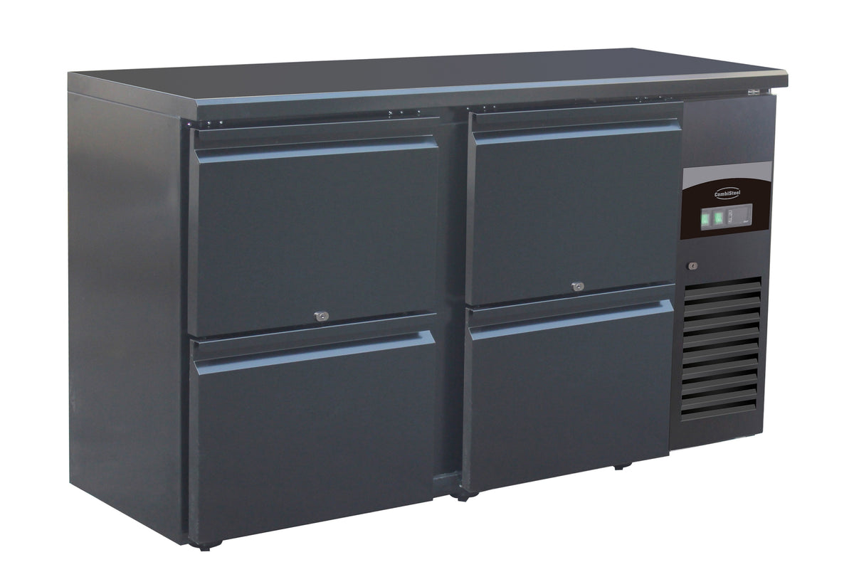 Barkühler 350 L mit 4 Schubladen / Schwarz / Combisteel