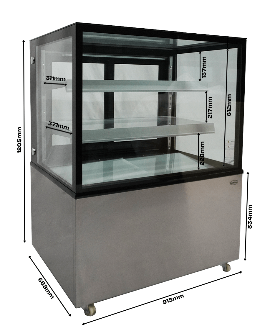 Kühlvitrine für Kuchen und Snacks 270 L
