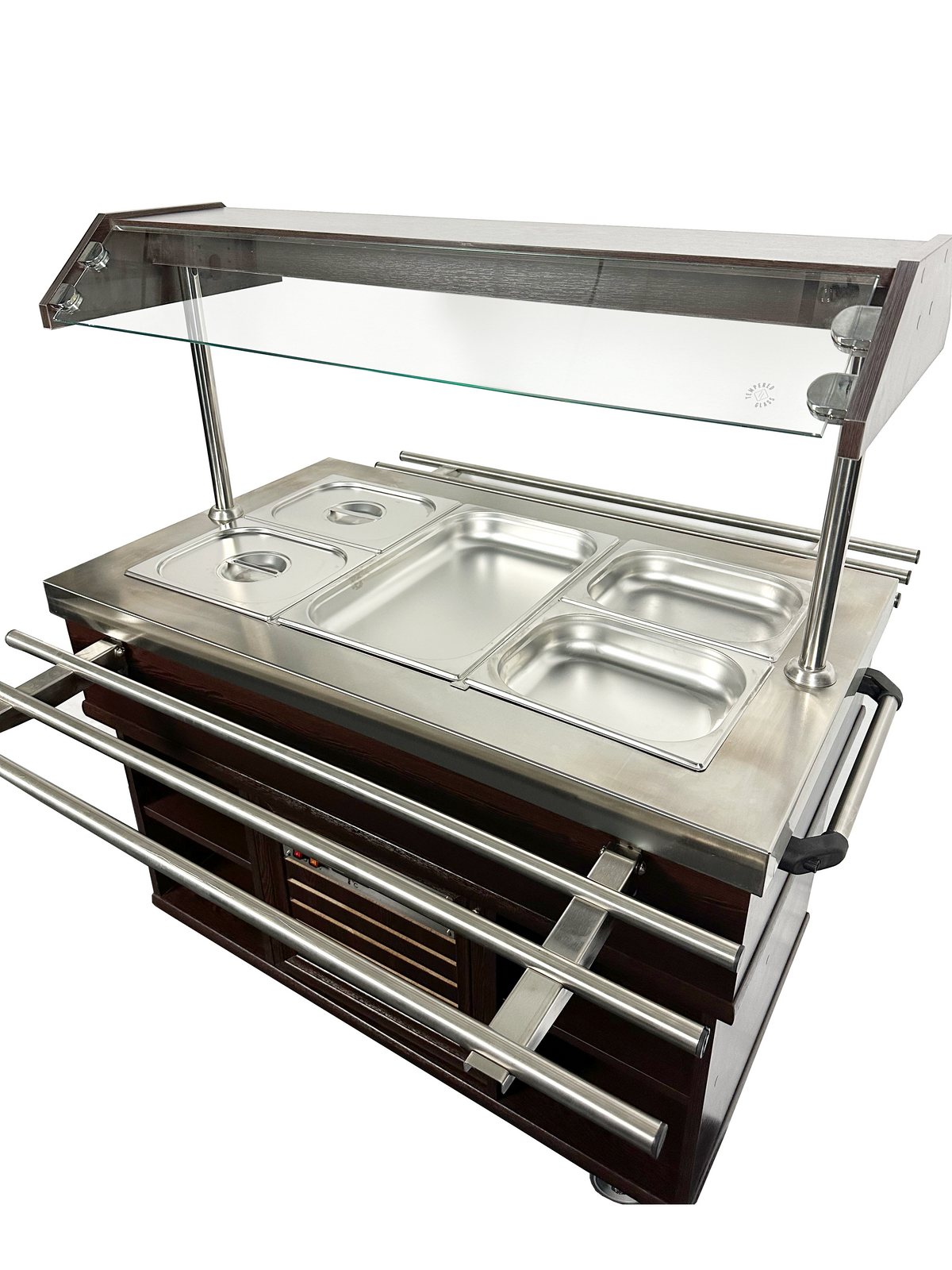 Gekühltes Buffet / 3 × 1/1 GN / Mahagoni / 1200 × 700 × 1400 mm / Combisteel