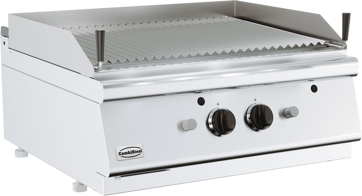 Gas-Lavasteingrill BASE 700 / 800 mm / 2x9 kW / Tischgerät / Combisteel – für professionelle Gastronomie