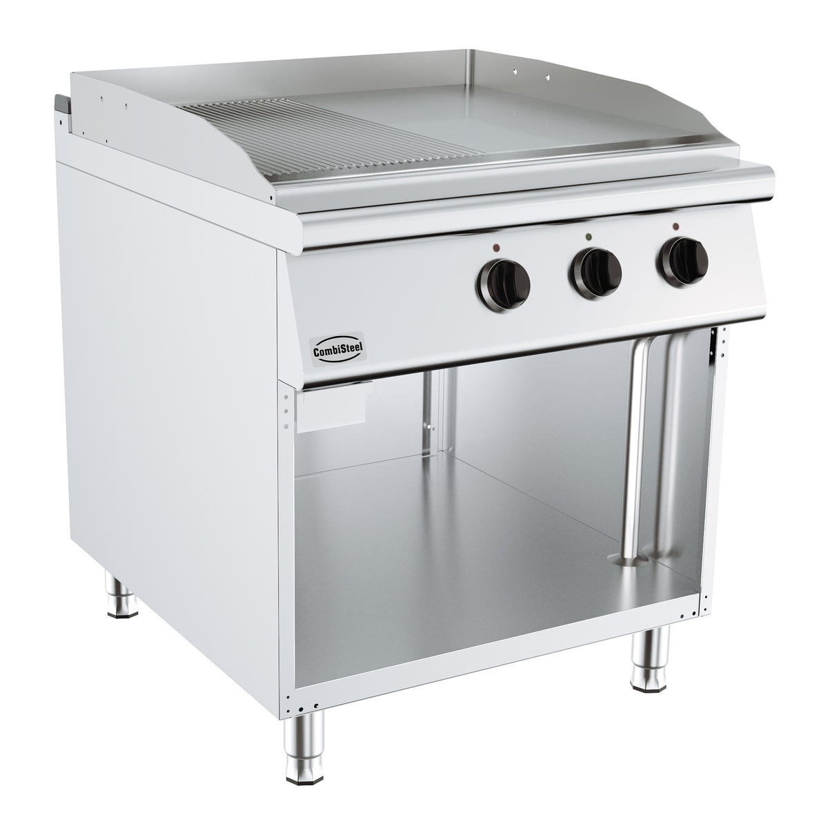 Elektrische Grillplatte BASE 900 / Glatt/gerillt / 800 mm / 12 kW / 400 V / Freistehend / Combisteel – elektrische Grillplatte für Gastronomie
