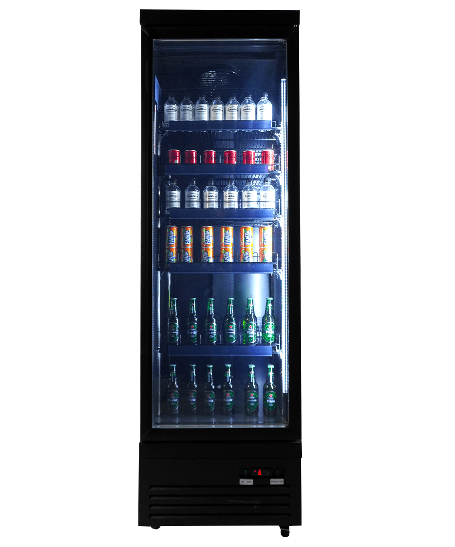 Getränkekühlschrank 1 Glastür SCHWARZ CEB-500R BL