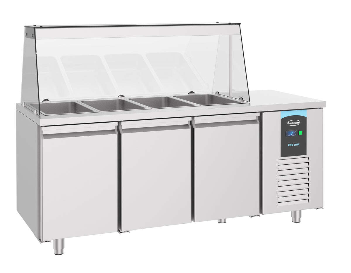 Saladette / 3 Türen / 4x 1/1 GN / Combisteel