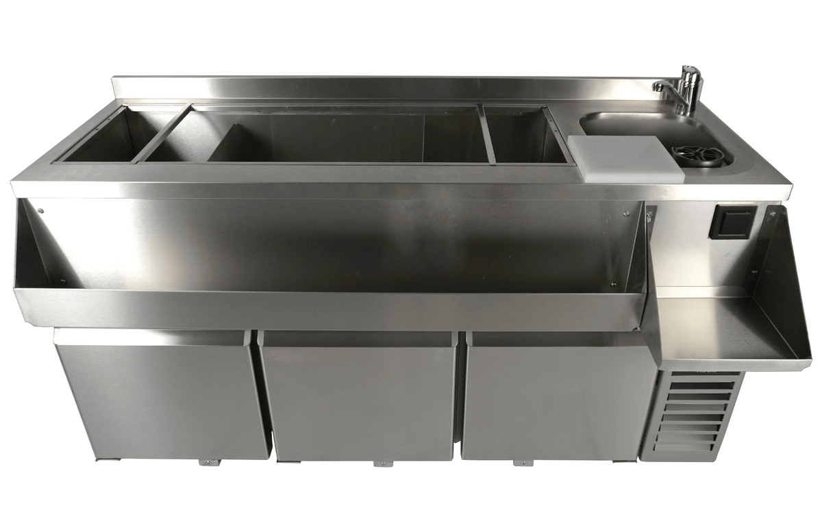 Kühltisch mit Cocktail-Barstation / 3 Türen / 280 L / Combisteel