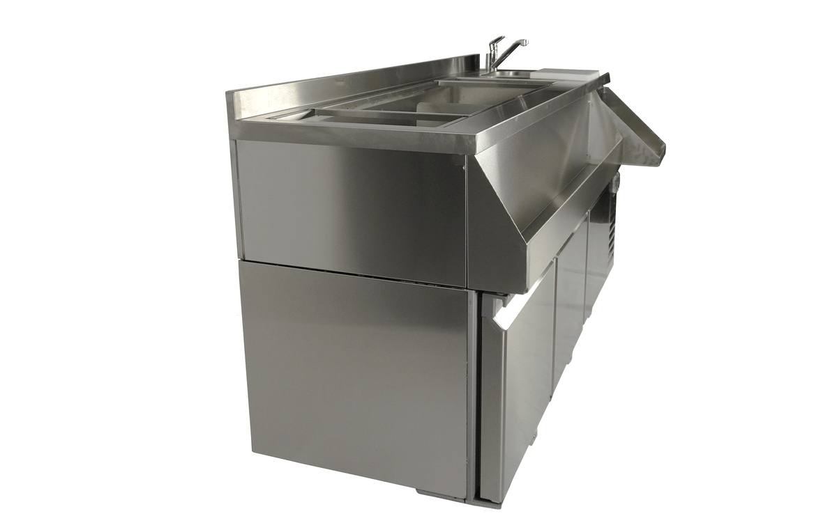 Kühltisch mit Cocktail-Barstation / 3 Türen / 280 L / Combisteel