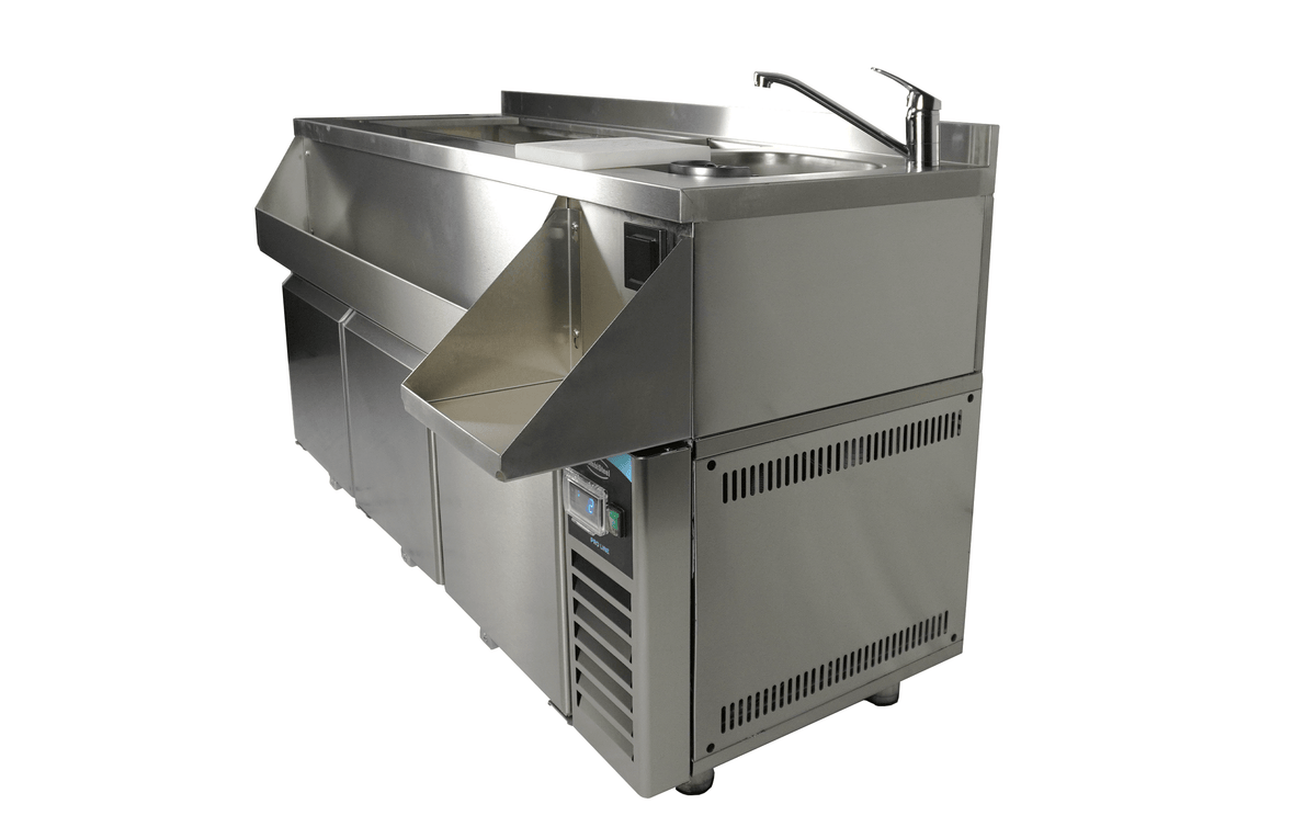 Kühltisch mit Cocktail-Barstation / 3 Türen / 280 L / Combisteel