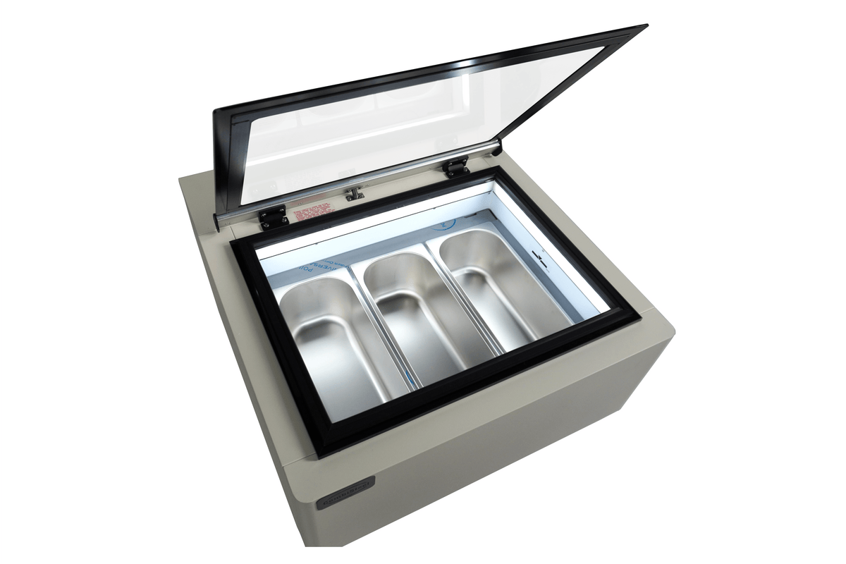 Speiseeisvitrine Tischmodell Selbstbedienung / Weiß / Combisteel