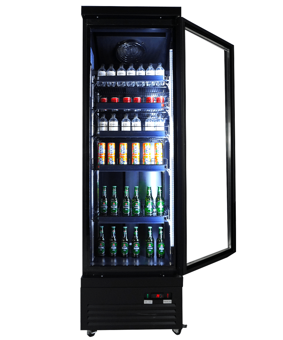 Getränkekühlschrank 1 Glastür SCHWARZ CEB-500R BL
