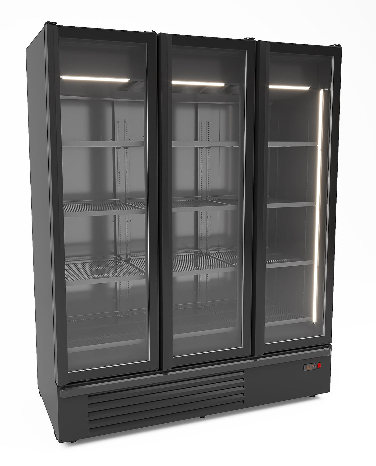 Getränkekühlschrank 3 Glastüren 1555 Liter Schwarz