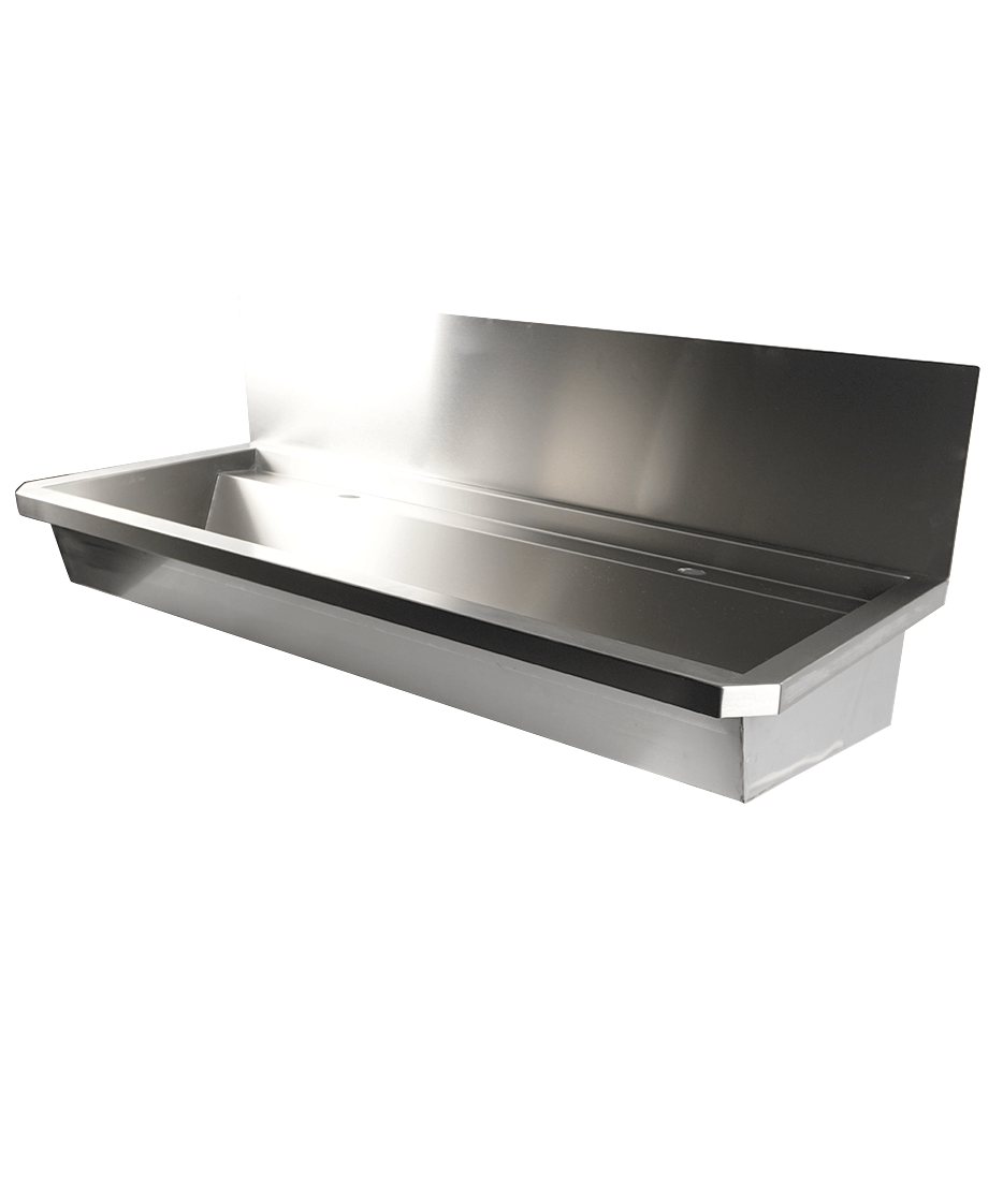 Edelstahl-Handwaschbecken / 1200 mm breit / 2 Armaturplätze / Combisteel