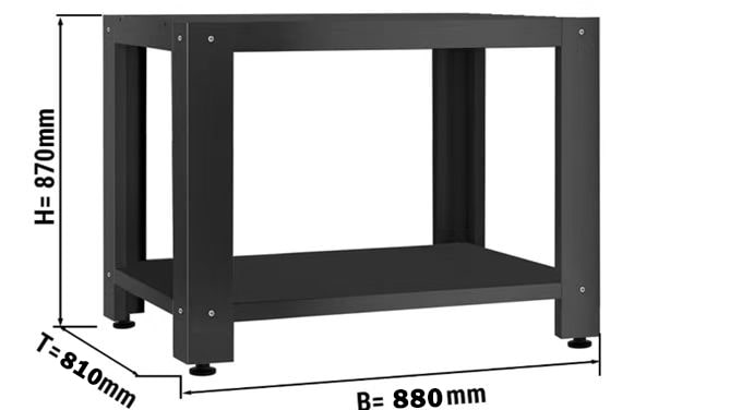 Pizzaofen-Untergestell für Combisteel 7548.0040 – Seitenansicht