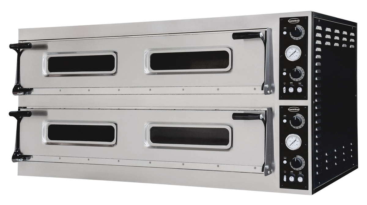 Großer elektrischer Combisteel Pizzaofen mit 2 Backkammern für 2 × 6 Pizzen Ø 40 cm