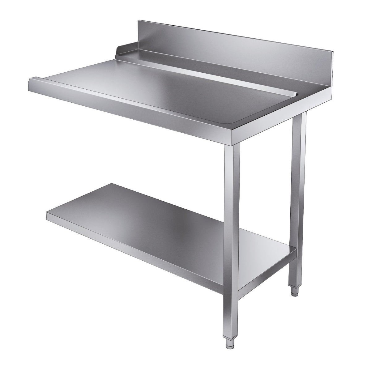 Ablauftisch mit Grundboden / rechts / für 7280.0045-0046 / 1100 × 750 × 900 mm / Combisteel