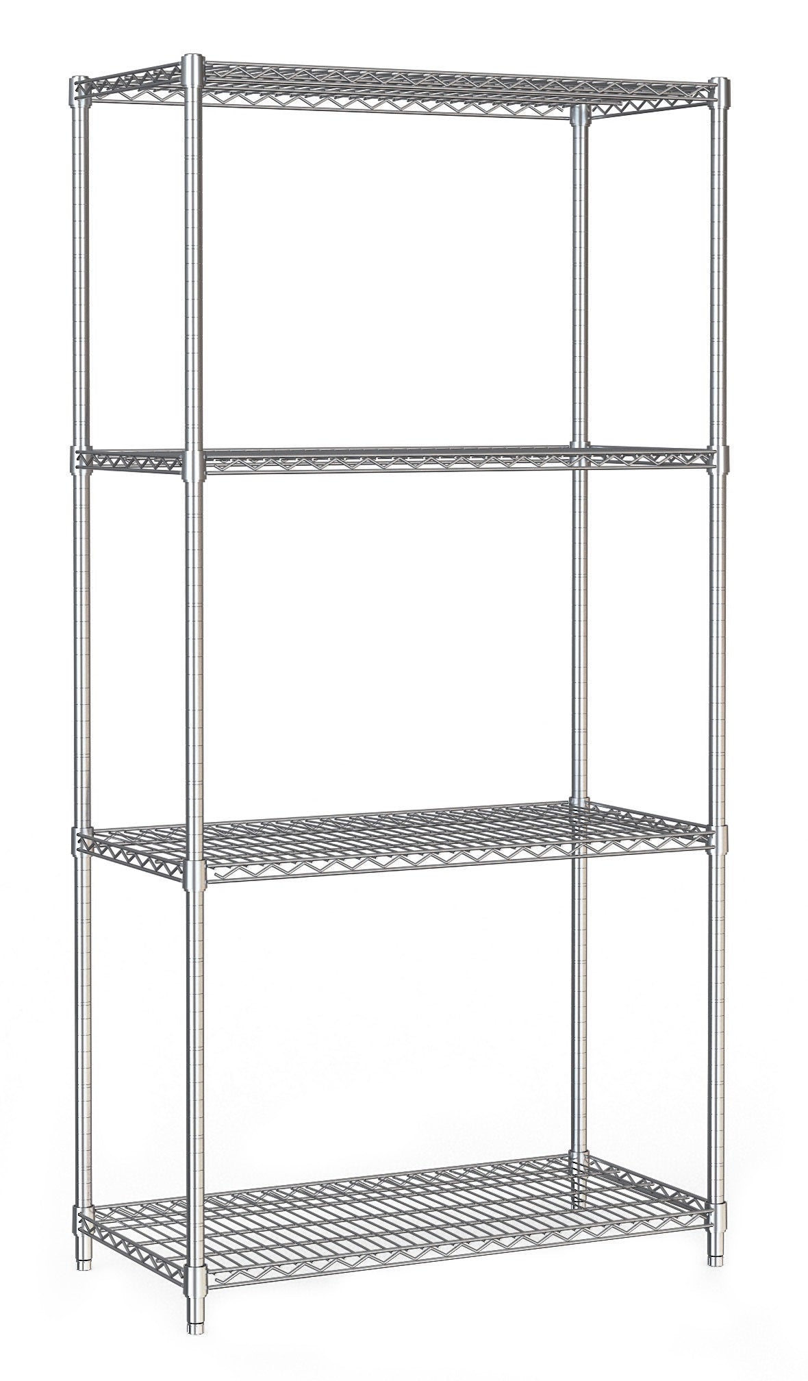 Kühlzellenregal / 4 Ebenen / Chrom / 900 × 450 × 1800 mm / Combisteel