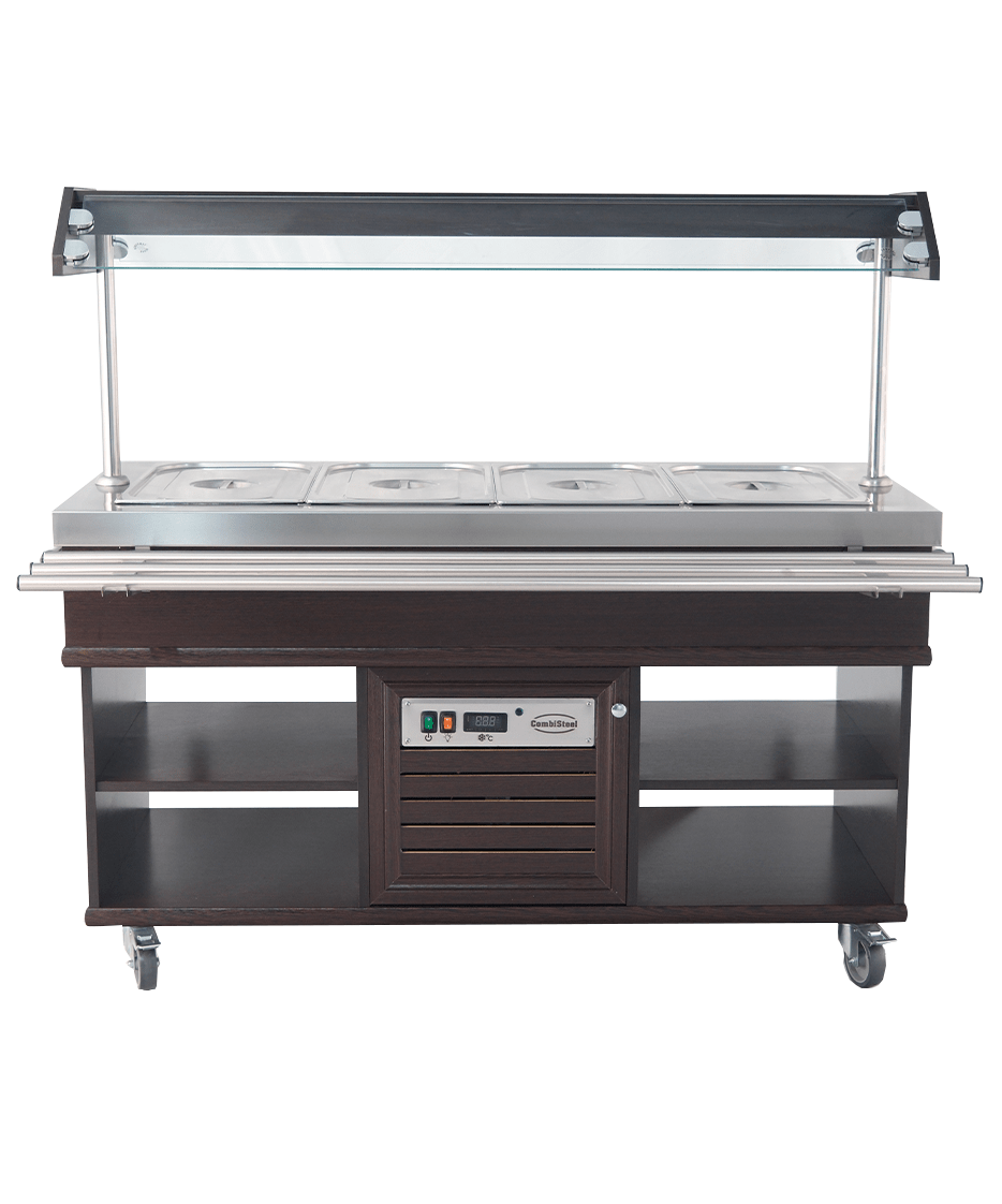 Gekühltes Buffet / 4 × 1/1 GN / Mahagoni / 1500 × 700 × 1400 mm / Combisteel