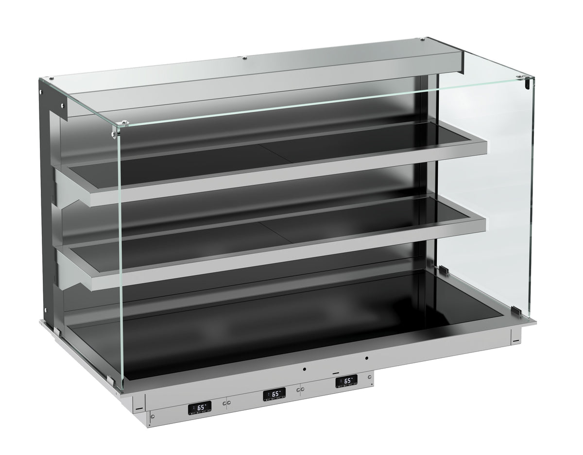 Einbauwärmevitrine / Wandmodell / keramisch / eckig / 3/1 GN / 1115 × 720 × 924 mm / Combisteel