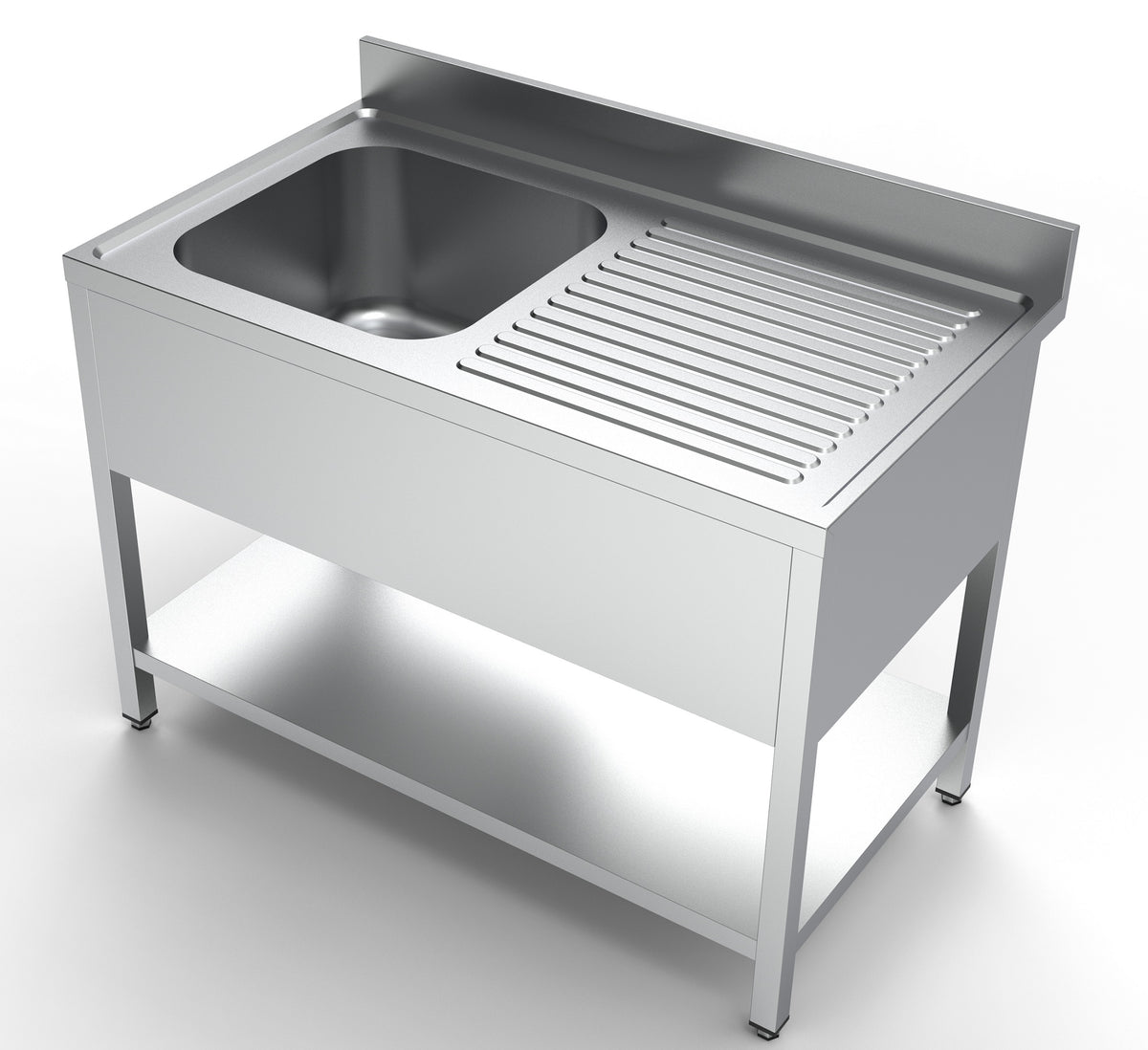 Spültisch mit Grundboden & 1 Becken links / 1200 × 700 mm / Combisteel