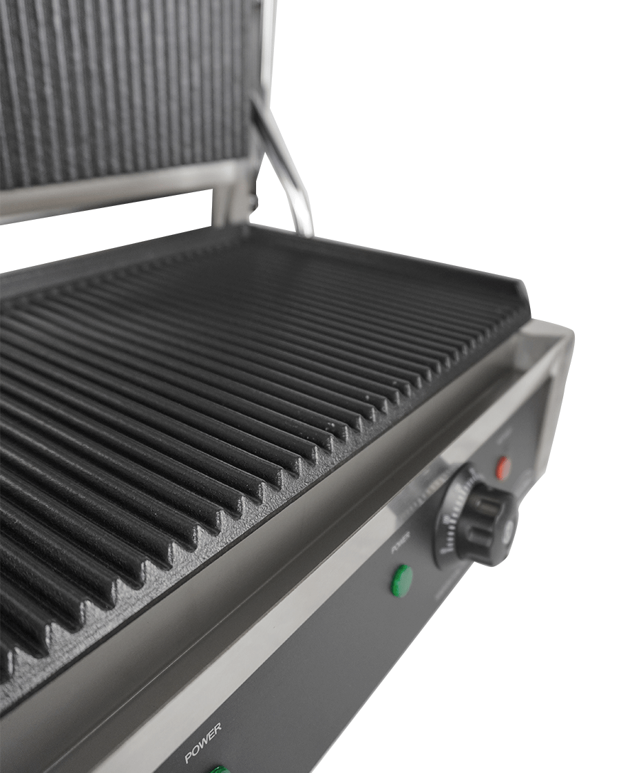Elektrischer Doppel-Kontaktgrill gerillt 3,6 kW / Combisteel – professioneller Kontaktgrill für Gastronomie