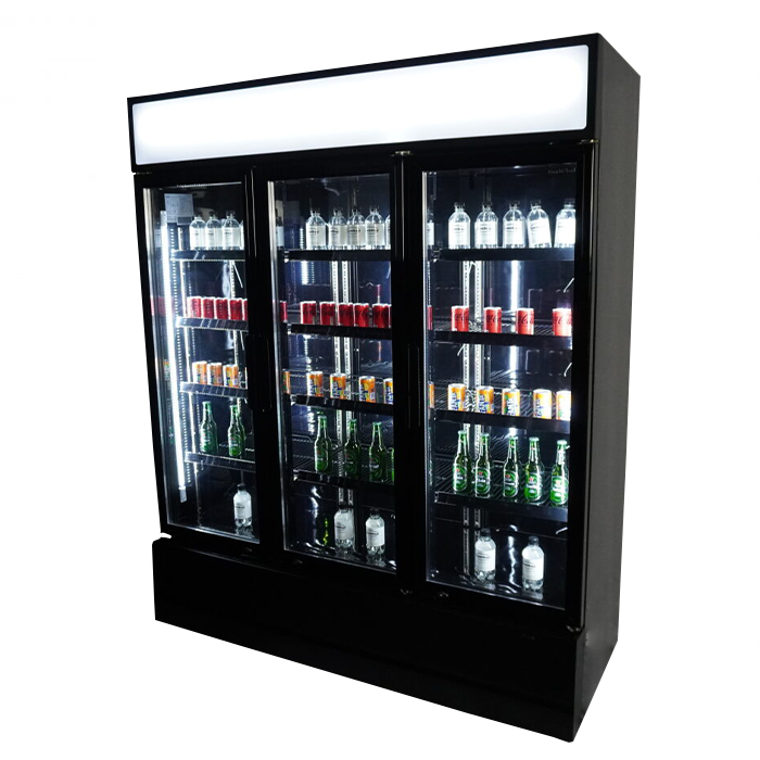 ХЛАДИЛНИК С 3 СТЪКЛЕНИ ВРАТИ ЧЕРЕН FCU-1200 BL