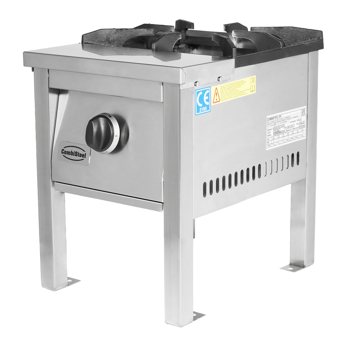 Gas-Hockerkocher / 12 kW / 1 Brenner / 400 mm / Combisteel – professioneller Hockerkocher für Gastronomie