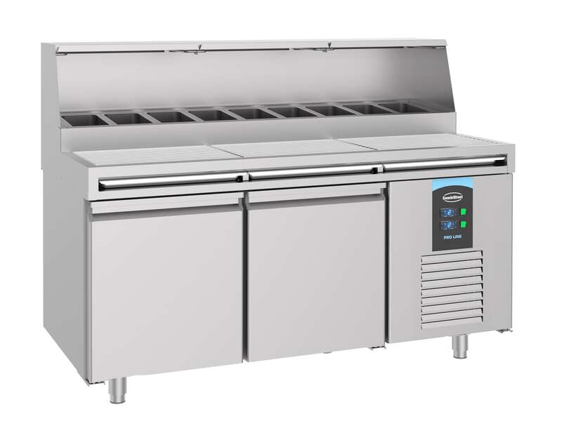 Pizzatisch / 2 Türen / 9x 1/3 GN / 460 L / Combisteel