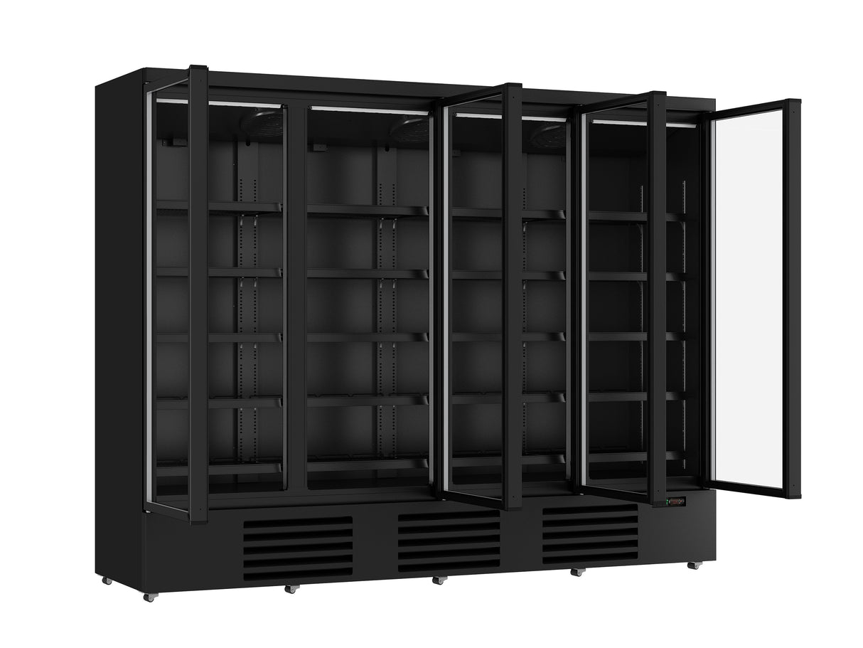 Getränkekühlschrank 4 Glastüren Schwarz JDE-2025R BL