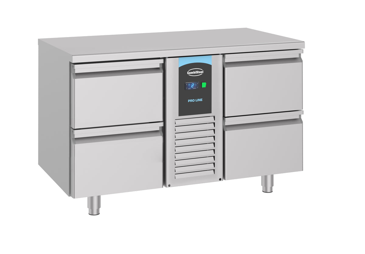 Kühltisch / 700 Serie / Energy Line / Monoblock / 4 Schubladen / 281 L / Combisteel